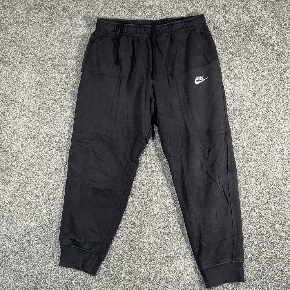Nike Mens XL Black Fleece Jogger Sweatpants Swoosh Athletic Casual Pants